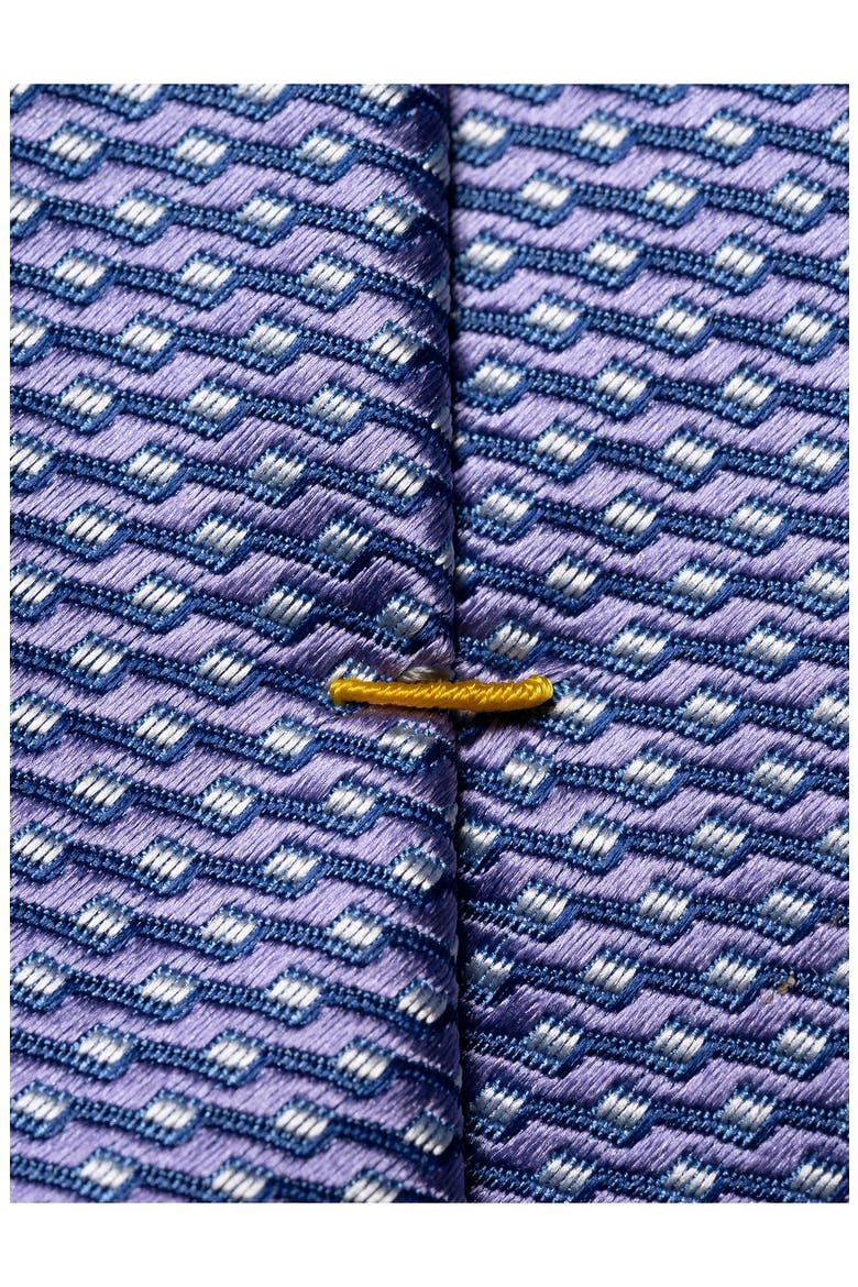Geometric Silk Tie, Alternate, color, DARK PURPLE
