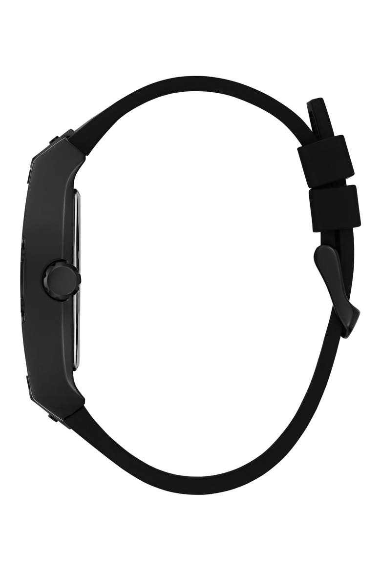 Legend Year of the Horse Tonneau Silicone Strap Watch, 44mm, Alternate, color, BLACK