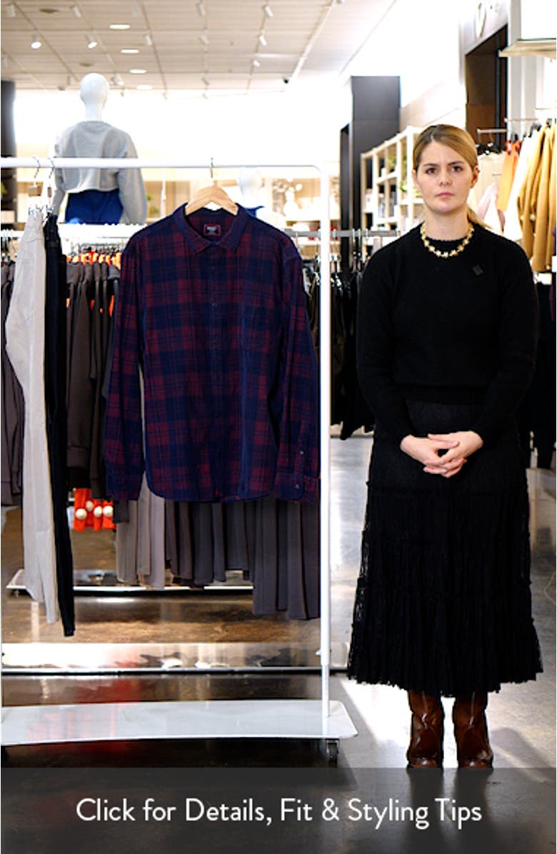 Jaeger Plaid Cotton Corduroy Button-Up Shirt, sales video thumbnail