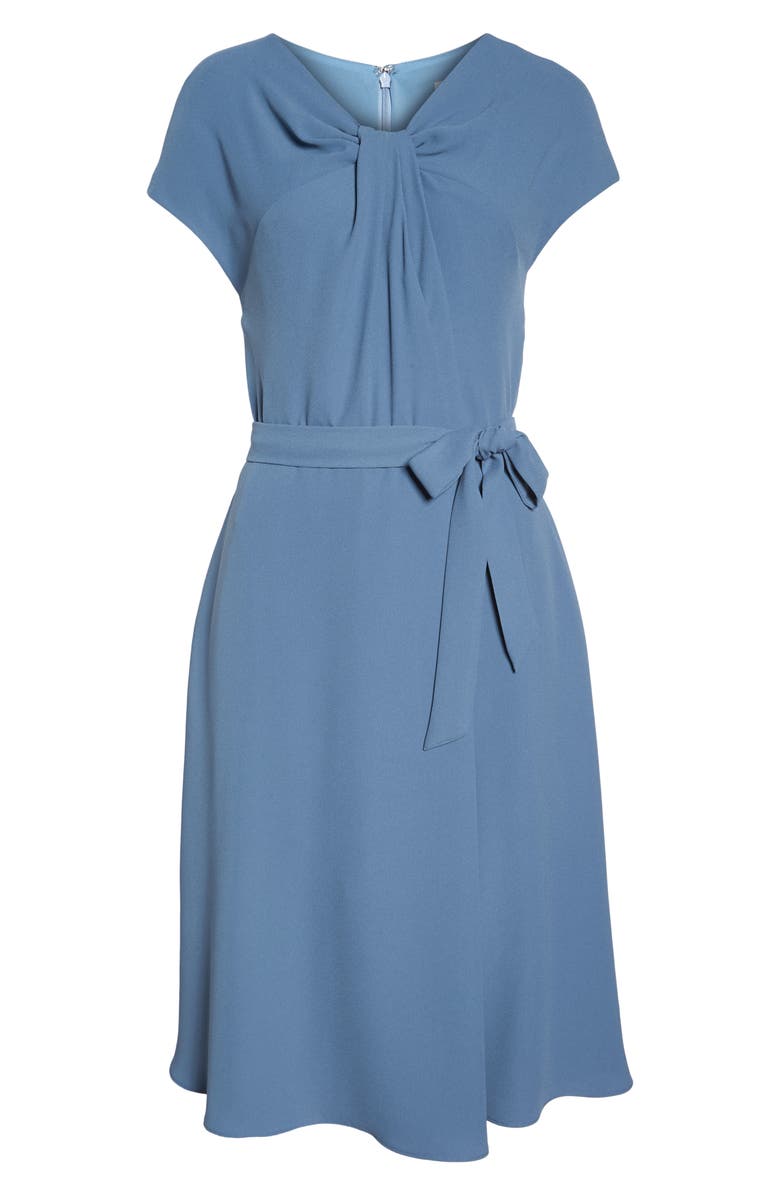 Gal Meets Glam Collection Vivian Twist Neck Fit & Flare Dress, Alternate, color, 