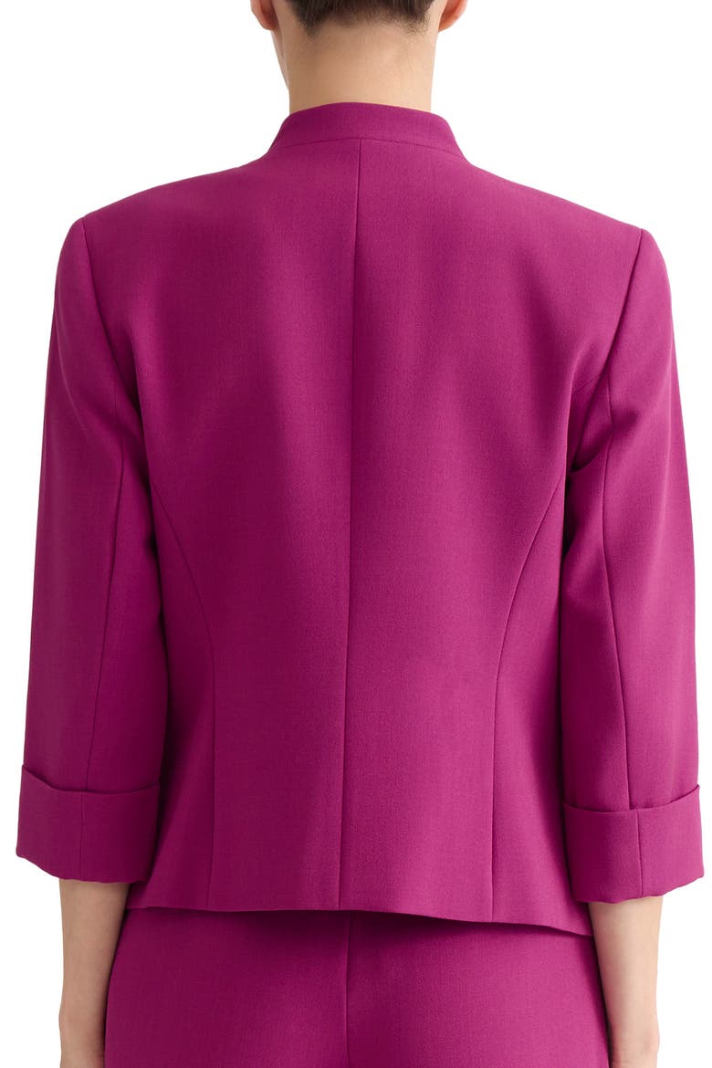 Stretch Crepe Open Front Cardigan Jacket, Alternate, color, CERISE