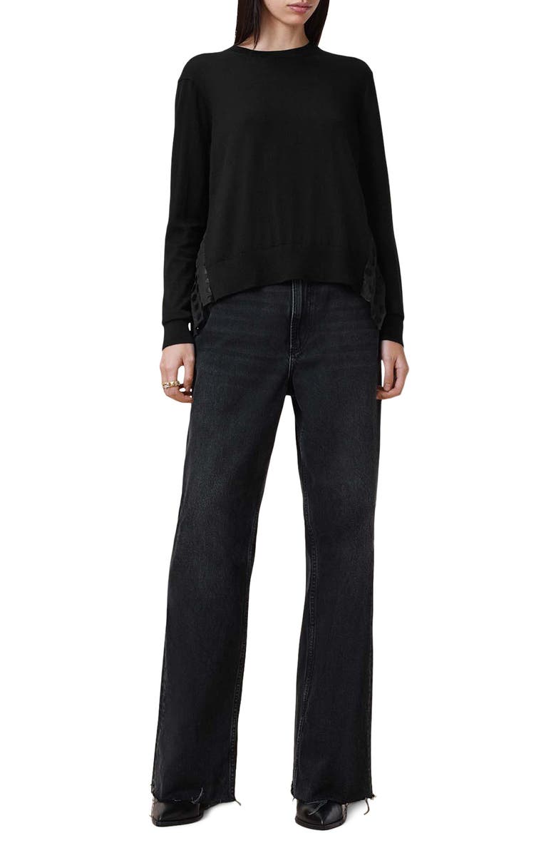 AllSaints Dott Mixed Media Sweater, Alternate, color,