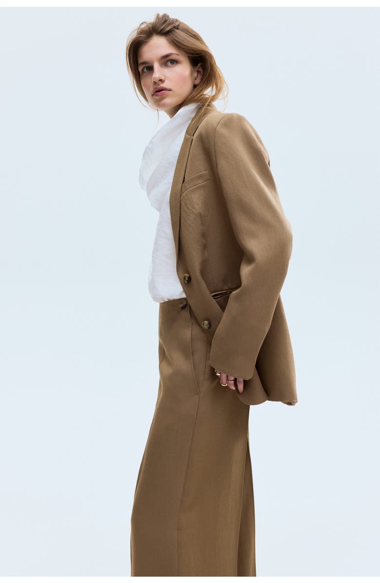 H&M Tailored Twill Trousers, Alternate, color, Dark Beige