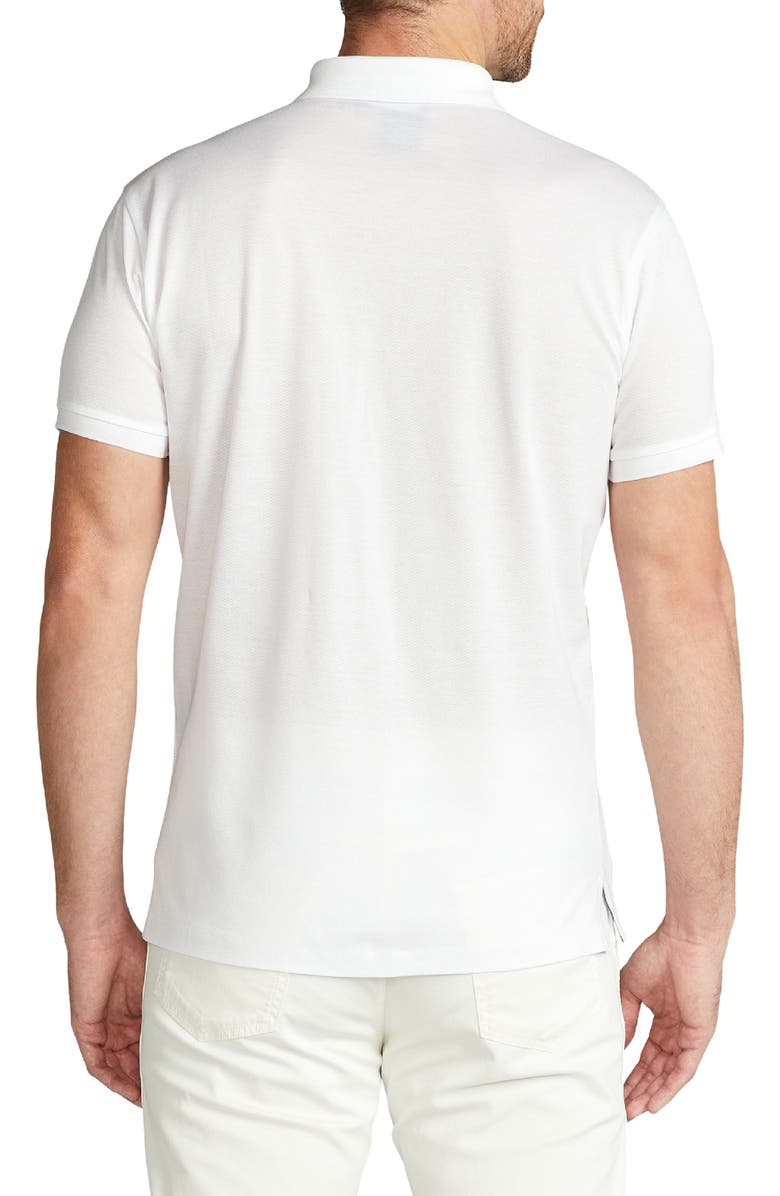 Ralph Lauren Purple Label Embroidered Standing Horse Cotton Piqué Polo, Alternate, color, Classic White