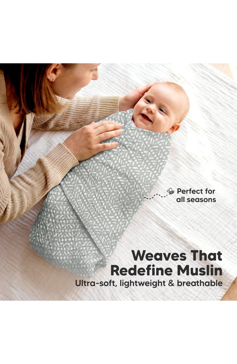 KeaBabies 3-Pack Lyra Muslin Swaddle Blankets, Alternate, color, Nordic