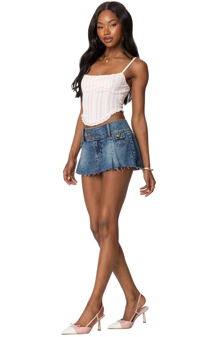 Marlen Stripe Corset Top, Alternate, color, LIGHT-PINK