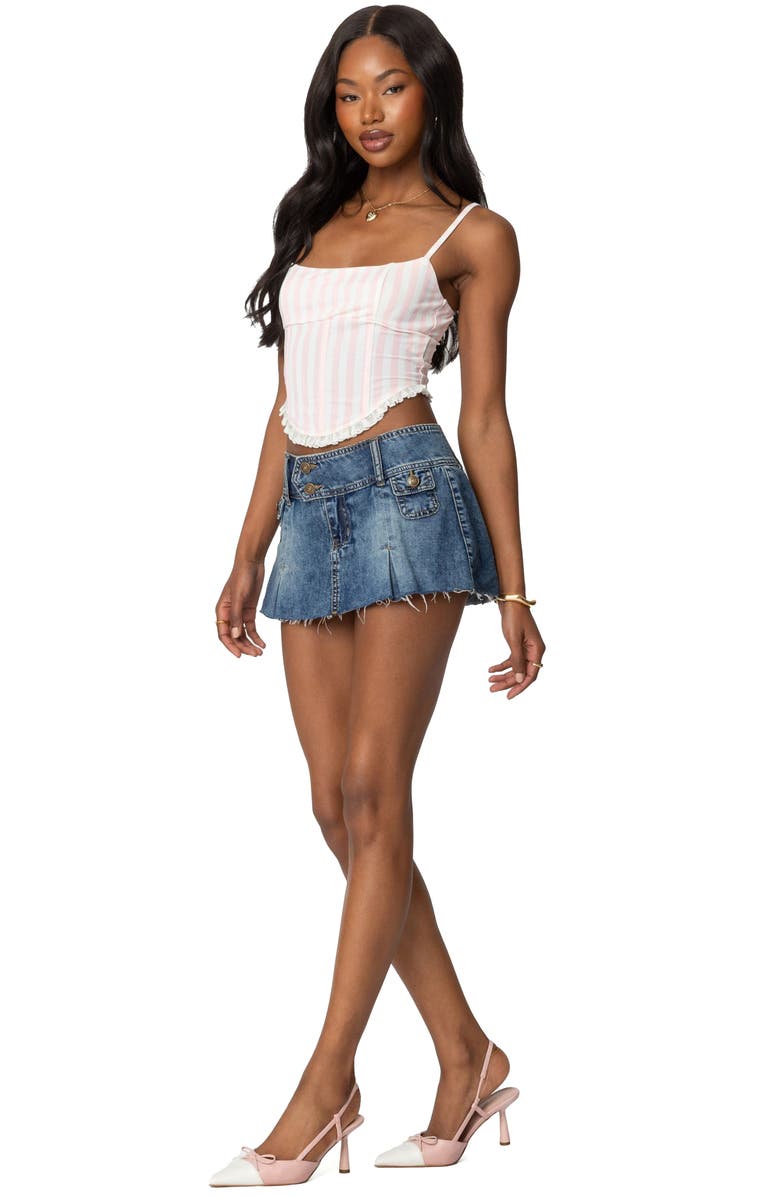 EDIKTED Marlen Stripe Corset Top, Alternate, color, Light-Pink