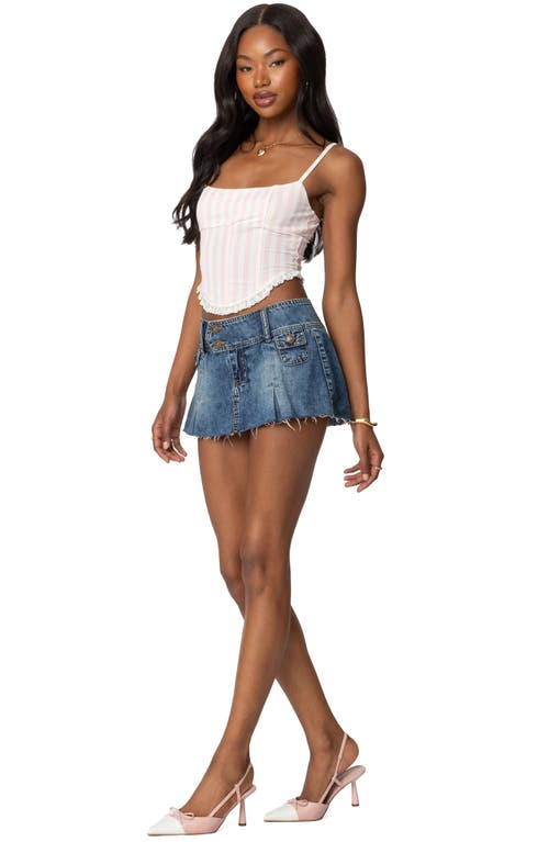 Edikted Marlen Stripe Corset Top In Light-pink