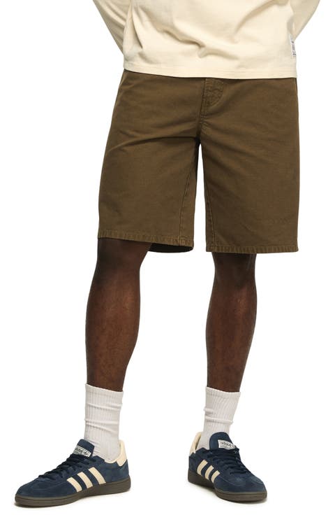 Loose Fit Cotton Canvas 5-Pocket Shorts