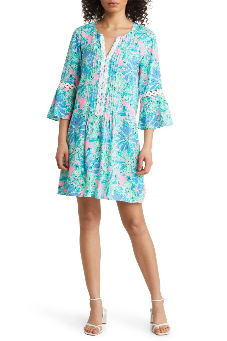 Hollie Floral Shift Dress, Main, color, SOLEIL PINK GOOD HARE DAY