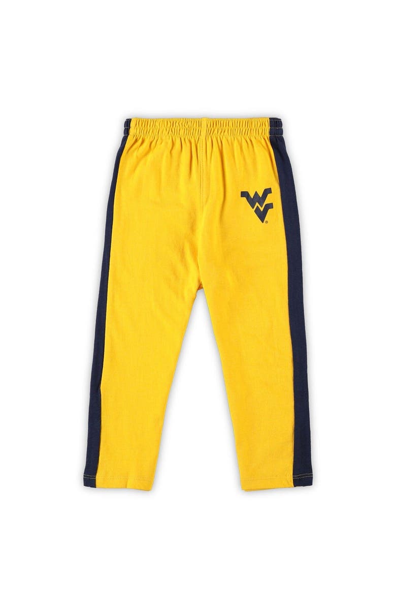 Outerstuff Infant Navy/Gold West Virginia Mountaineers Little Kicker Long Sleeve Bodysuit and Sweatpants Set, Alternate, color, 