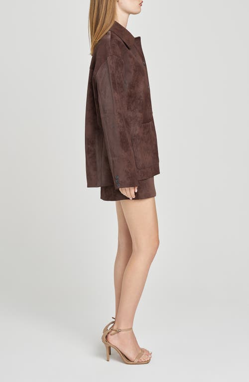 Wayf Rita Faux Suede Jacket In Brown