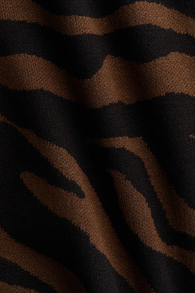 Jacquard-knit Dress, Alternate, color, Dark brown/zebra print