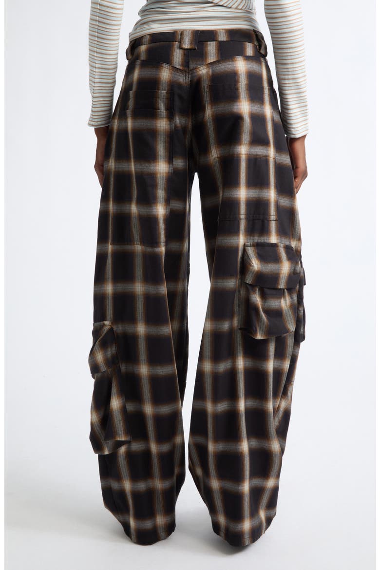 Wide Leg Cargo Pants, Alternate, color, BLACK PLAID
