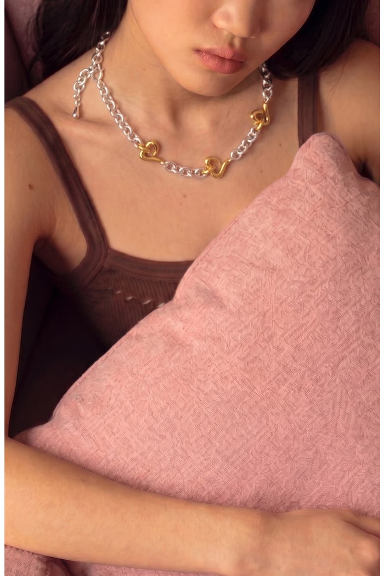 Loff Mix Metal Maxi Neckalce In Two Tone, Alternate, color, Two Tone