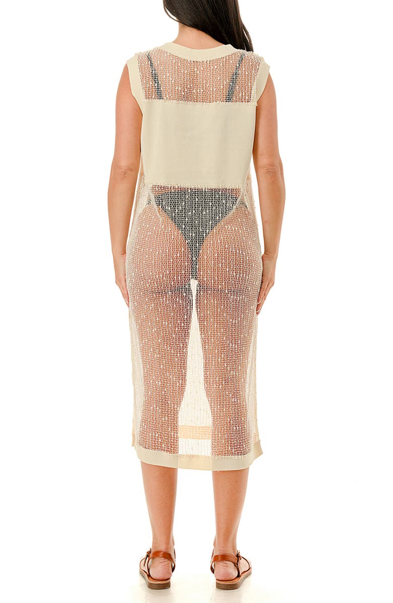 MARCUS ADLER Open Weave Cover-Up Dress, Alternate, color, Cream