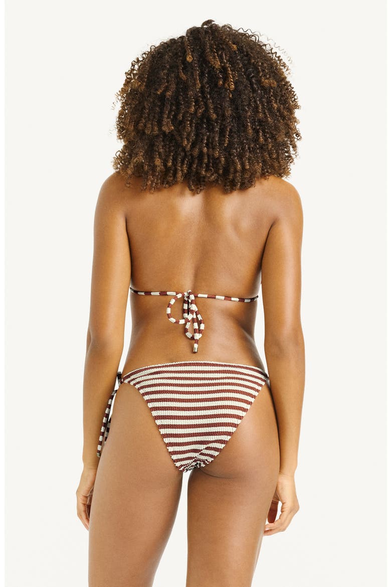 Gia Triangle Bikini Top, Alternate, color, RED OCHRE STRIPE