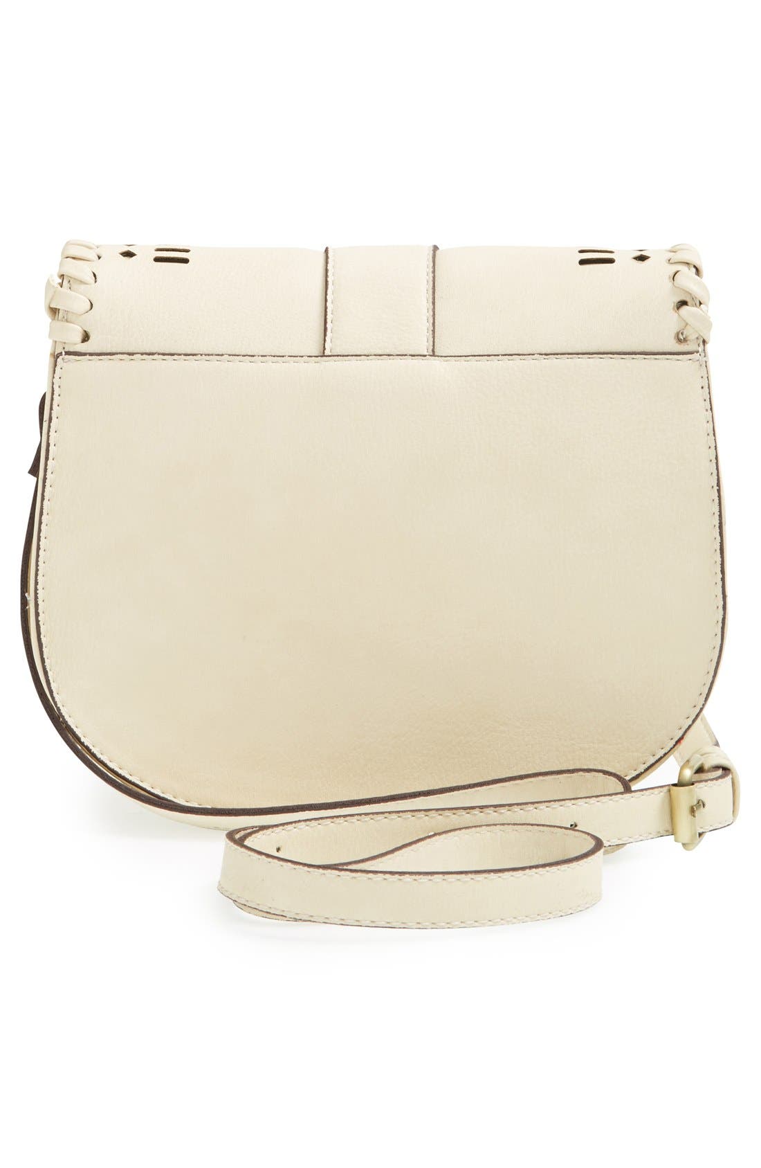 'Kianna' Perforated Faux Leather Crossbody Bag, Alternate, color, IVORY