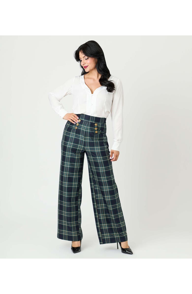 Unique Vintage 1940s Ginger Wide Leg Pants, Alternate, color, Green