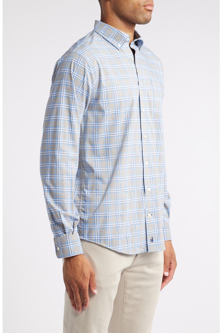Scotty Plaid Performance Button-Down Shirt, Alternate, color, NAVY
