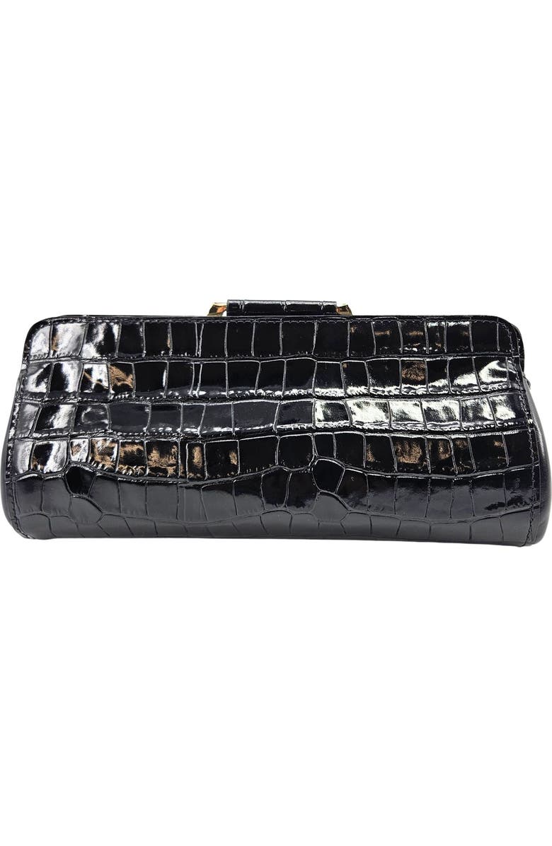 Madison Maison Moc Croc Clutch, Alternate, color, Black