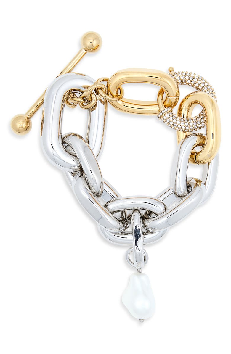 Rabanne XL Link Bracelet, Main, color, M089 Silver / Gold
