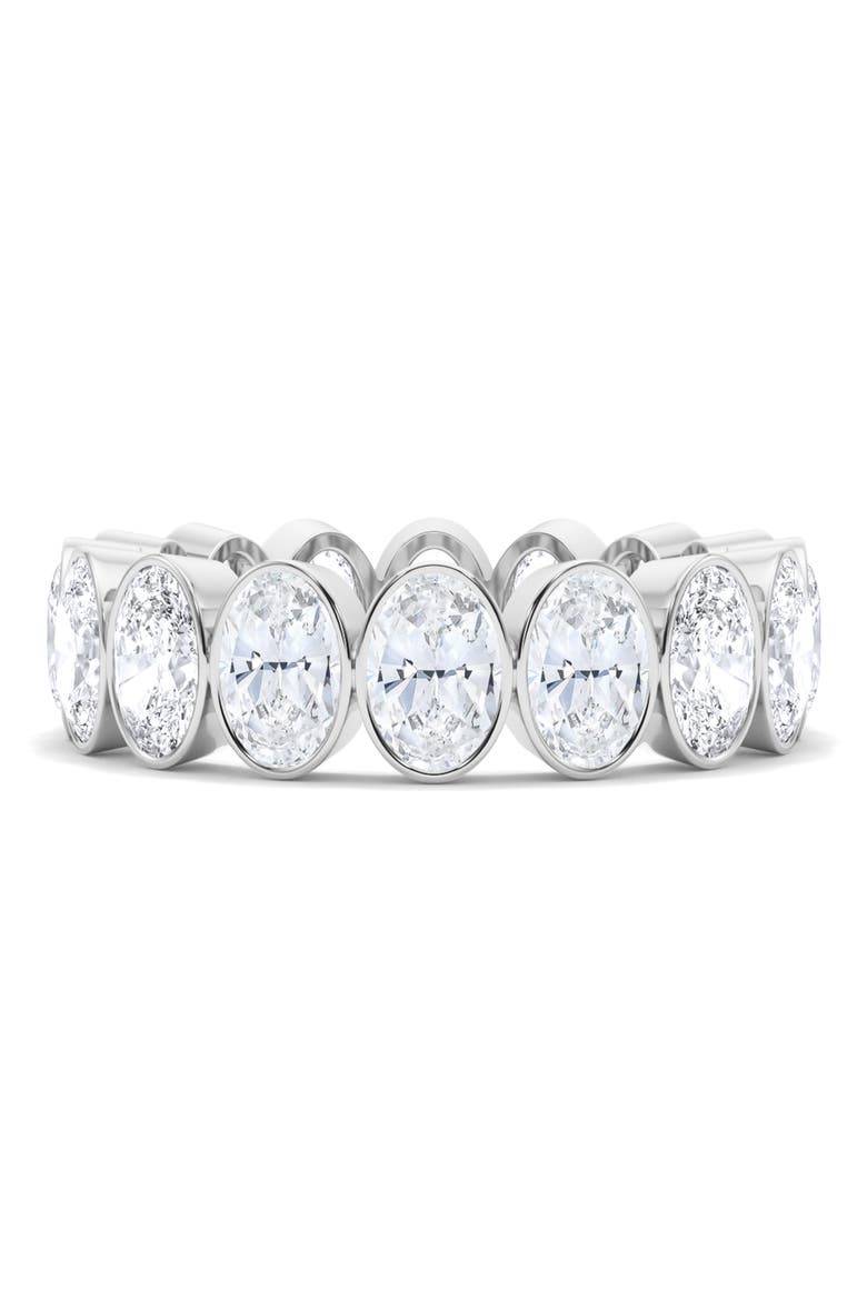 Oval Cut Lab Created Diamond Eternity Ring, Alternate, color, 18K WHITE GOLD