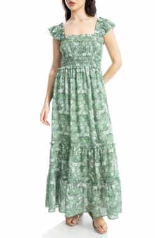 MAX STUDIO Smocked Tiered Maxi Dress