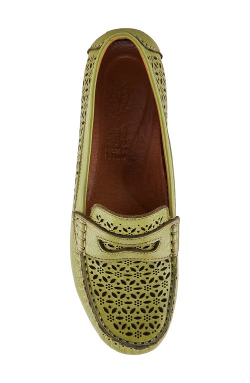 Spring Step Crain Driving Penny Loafer In Green
