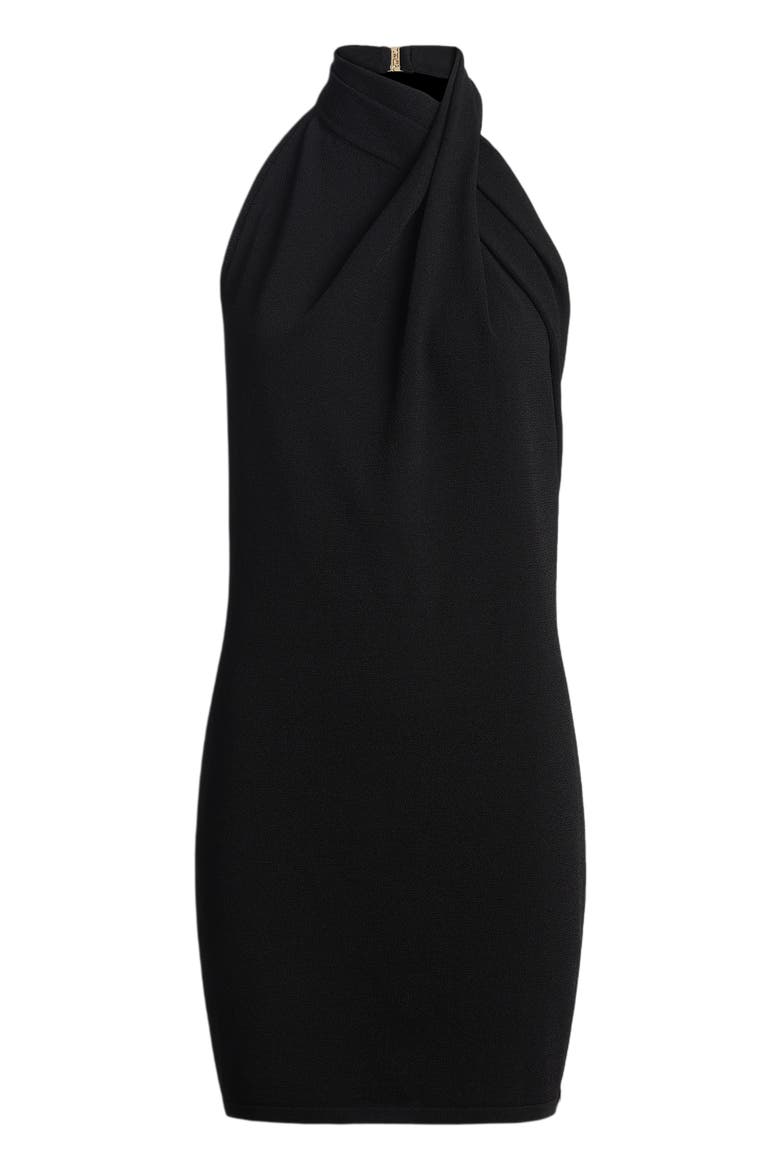 Flowing jersey open-back dress, Main, color, black
