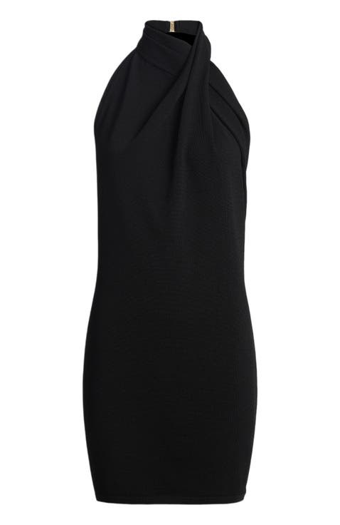 Flowing jersey open-back dress