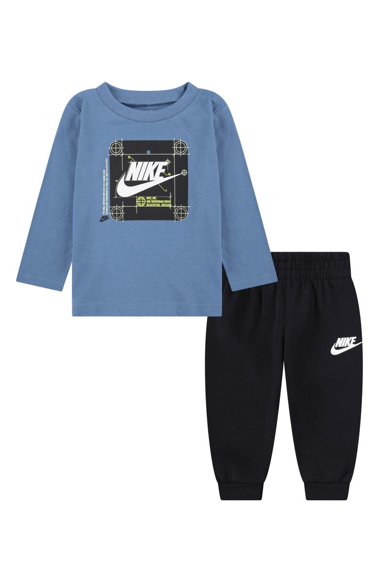 Nike Sportswear Club Badge Graphic T-Shirt & Joggers Set, Main, color, 