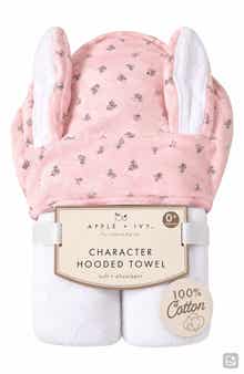 Kids' Bunny Ears Floral Hooded Towel