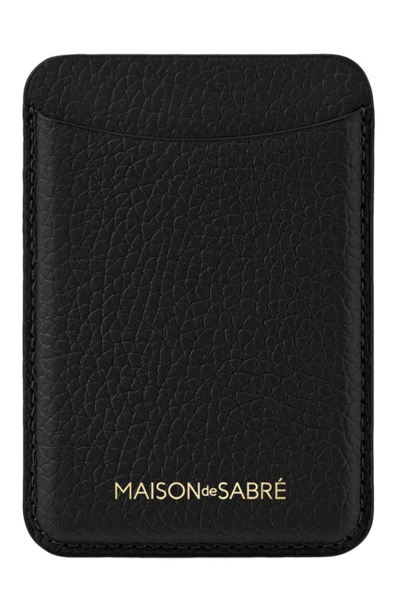 MAISON de SABRÉ Leather MagSafe Wallet, Main, color, Black Caviar