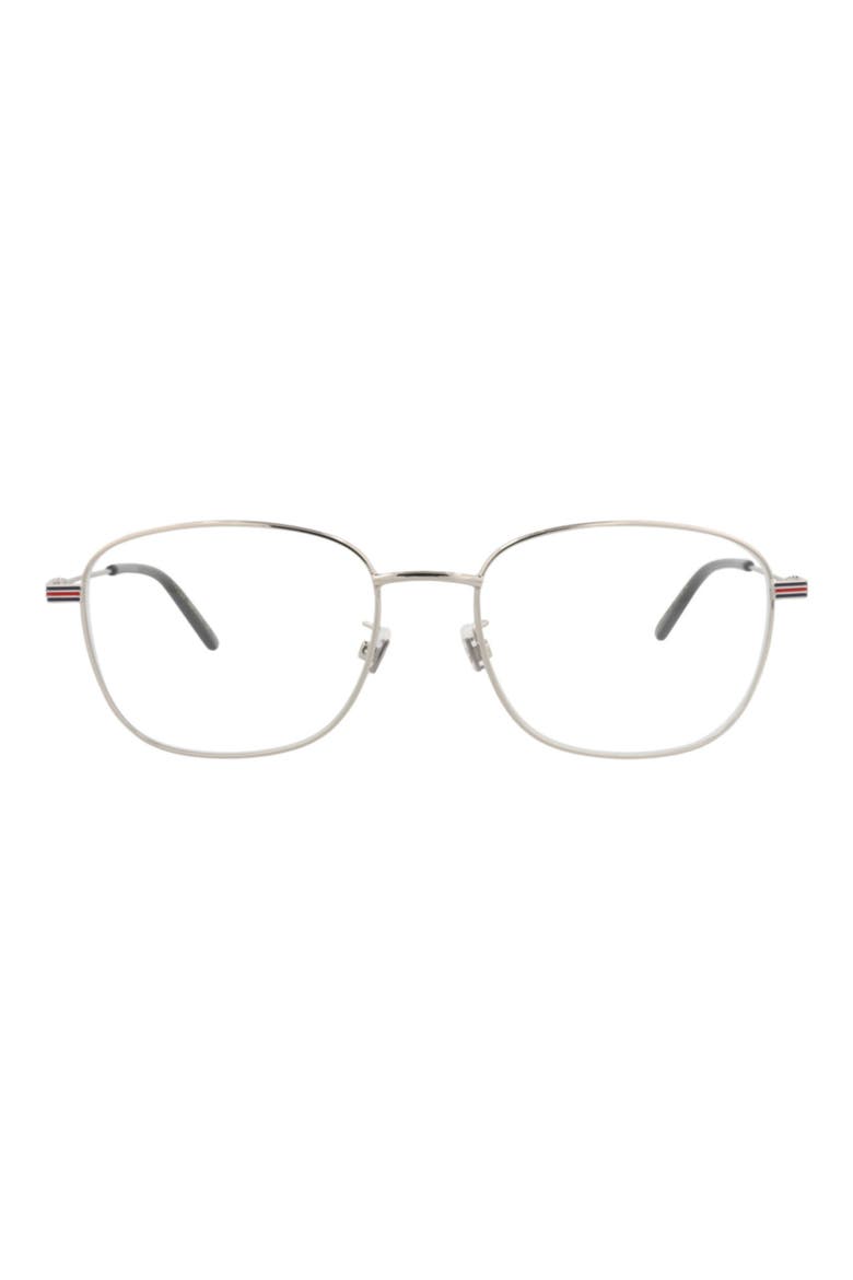 50mm Square Optical Glasses, Main, color, SILVER SILVER TRANSPARENT