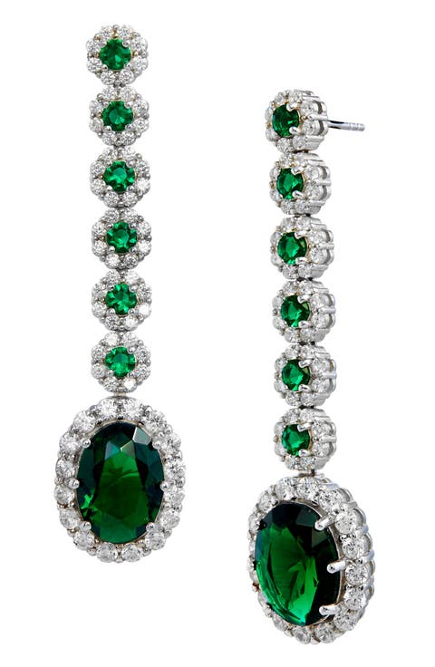 Sterling Silver Cubic Zirconia Drop Earrings
