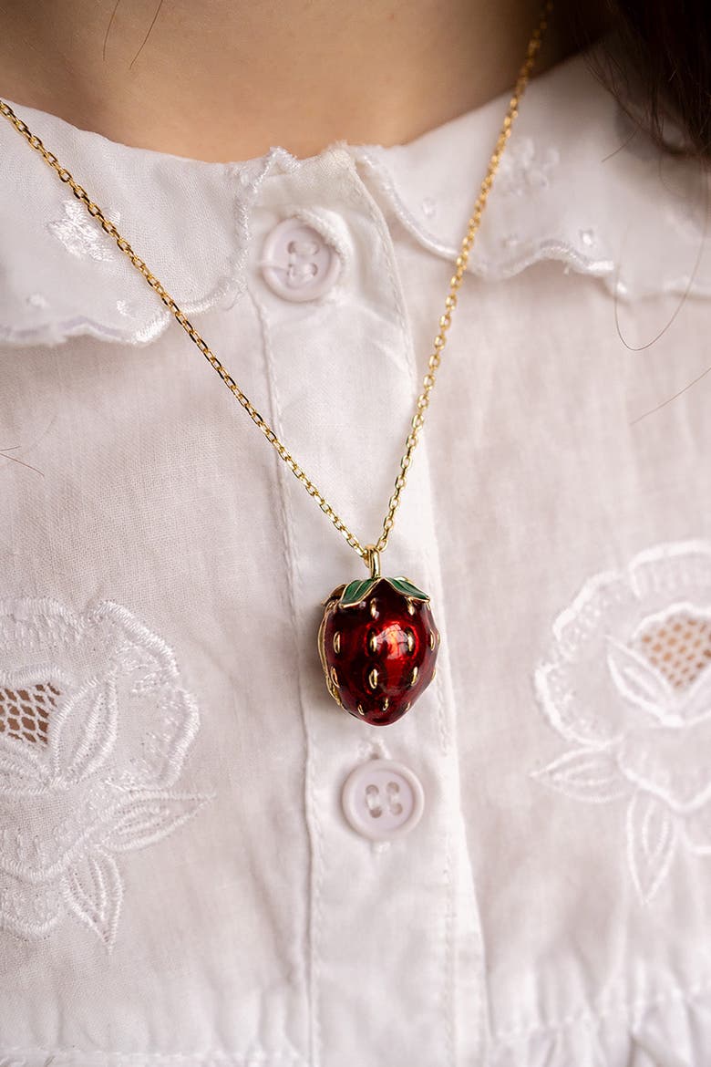 Strawberry & Mouse Locket, Alternate, color, Strawberry & Mouse