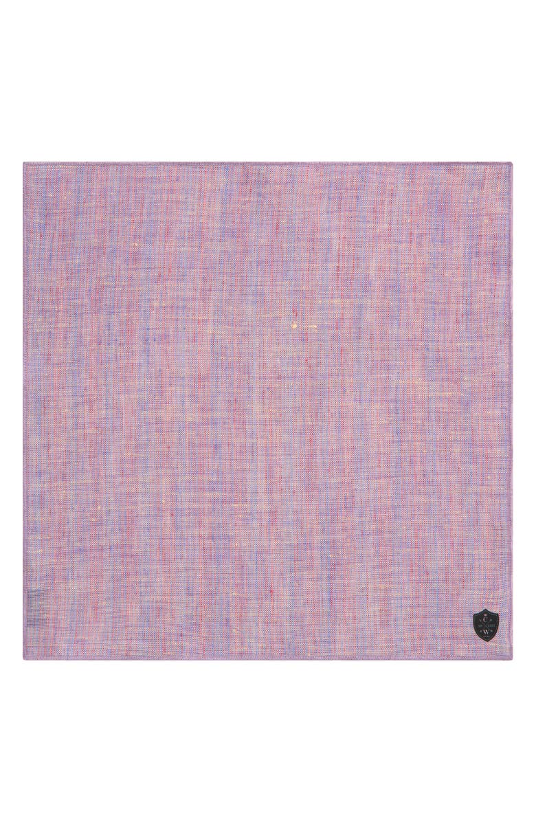 CLIFTON WILSON Lavender & Blue Stripe Linen Pocket Square, Alternate, color, 