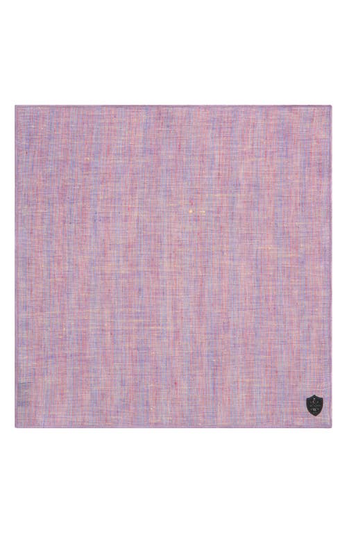 Clifton Wilson Lavender & Blue Stripe Linen Pocket Square