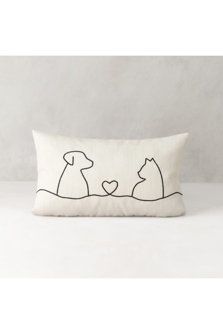 Faithful Friends Hand Embroidered Indoor & Outdoor Woven Accent Pillow, Alternate, color, Friends