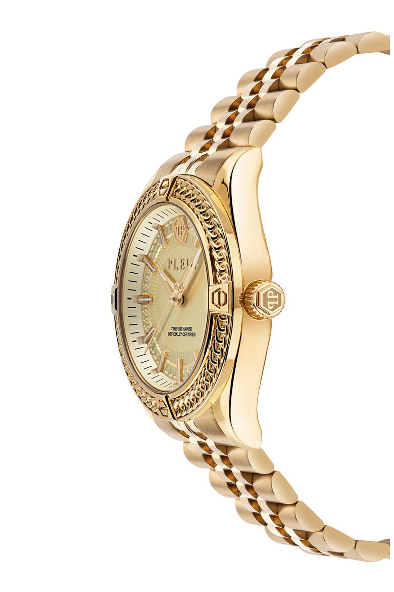 Icon Chain Bracelet Watch, 43mm, Alternate, color, YELLOW GOLD