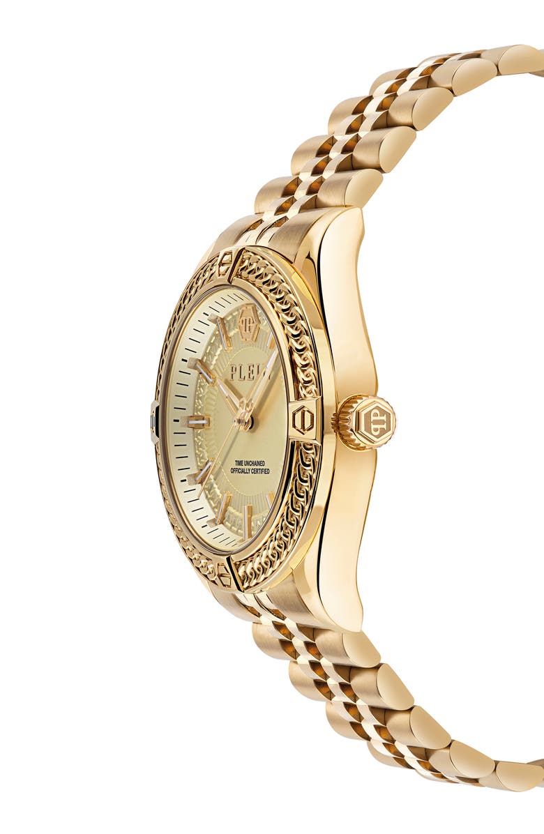 PHILIPP PLEIN Icon Chain Bracelet Watch, 43mm, Alternate, color, Yellow Gold