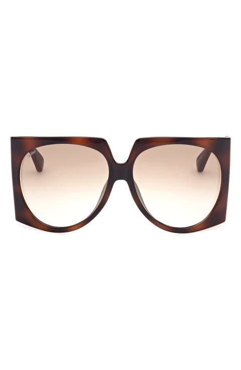 65mm Gradient Oversize Geometric Sunglasses