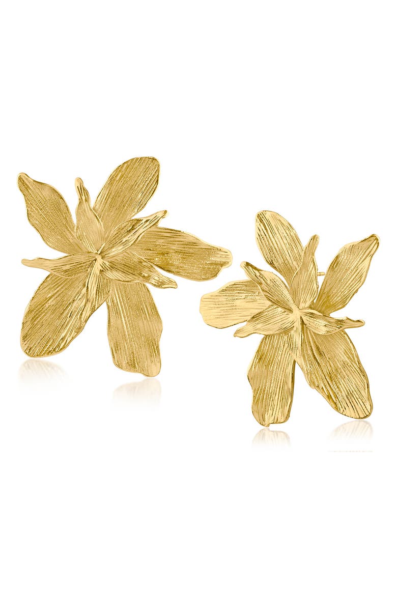JARDIN Floral Statement Earrings, Main, color, Gold