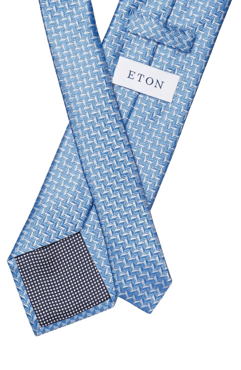 Eton Zigzag Jacquard Silk Tie, Alternate, color, Lt/ Pastel Blue