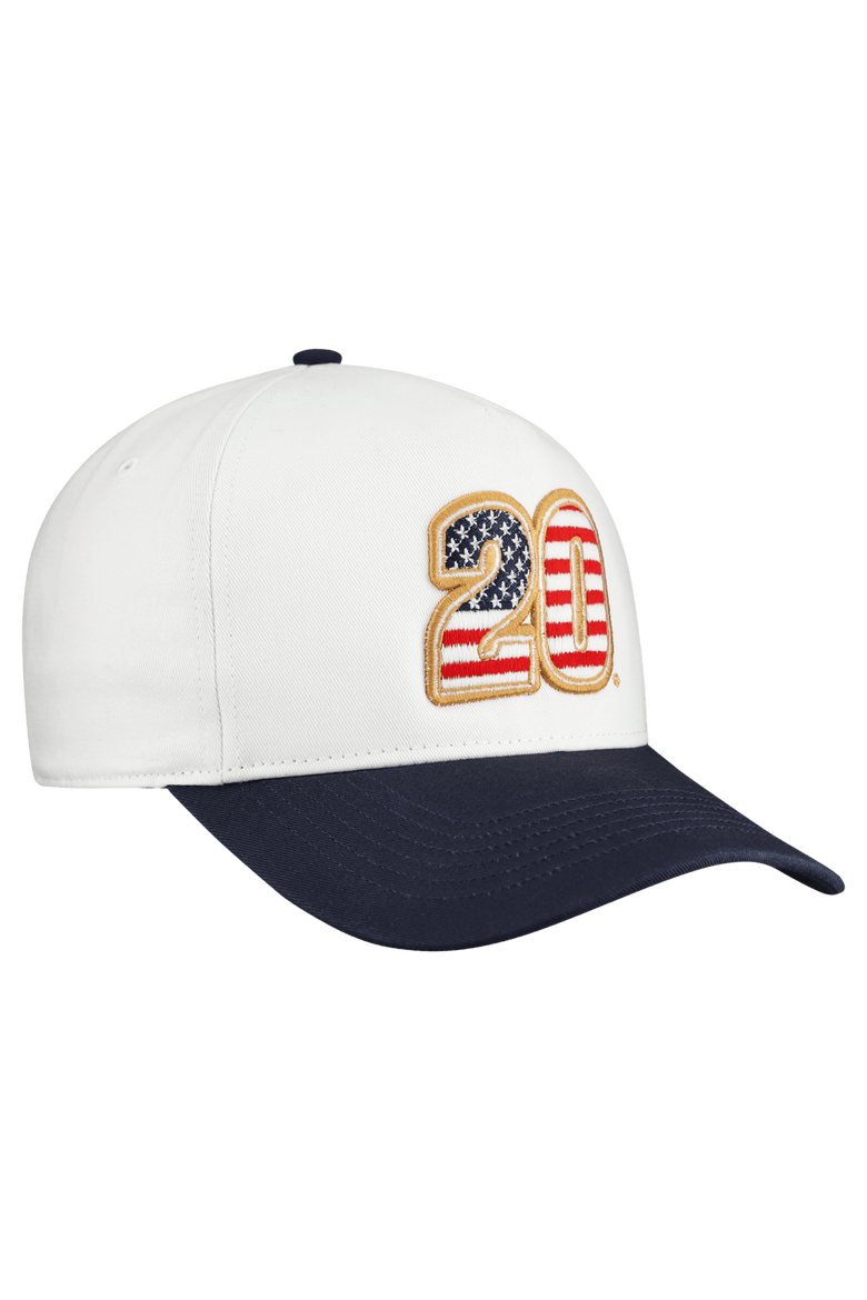 Men's '47 White Christopher Bell Flag Fill Two-Tone Team Adjustable Hitch Hat, Alternate, color, White