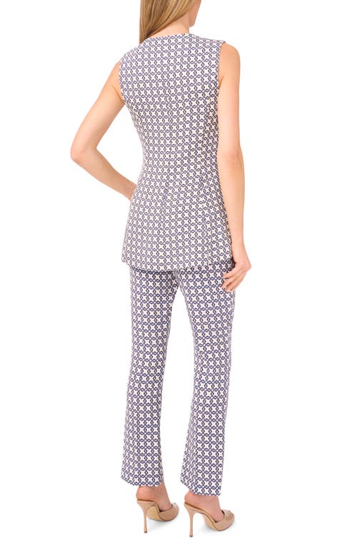 Ted Baker Geo Print Sleeveless Button-up Tunic In Blue