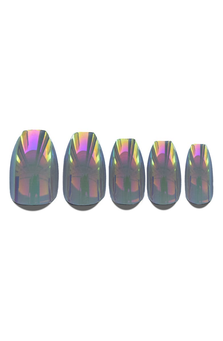 Static Nails Smoke and Mirrors Holographic Pop-On Reusable Manicure Set, Main, color, 