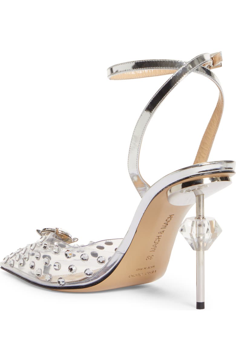 Mach & Mach Crystal Embellished Clear Ankle Strap Pump, Alternate, color,
