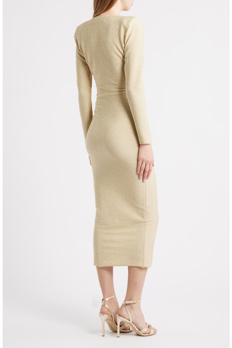 Jara Starry Metallic Twist Front Midi Gown, Alternate, color, GOLD